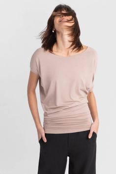 Off Shoulder Green Scoop Neck Top - Elena Top | Marcella Edgy Tops, Batwing Shirt, Minimalist Blouse, Night Tops, Scoop Neck Blouses, Black Sleeveless Top, Beige Top, Dresses Ideas, Ideas For