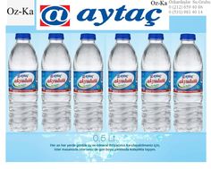 six bottles of water are shown in this advertisement