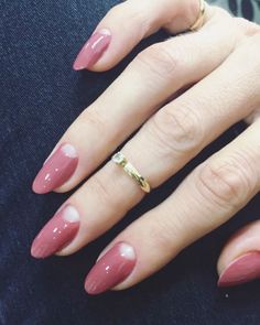 Vintage Halfmoon Manicure, Maroon Half Moon Nails, Classic Manicure, Half Moon Manicure, Half Moon Nails, Moon Manicure, Nails Shape, Classic Nail, Pink Manicure