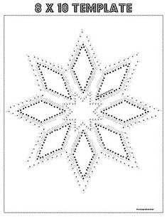 a snowflake is shown with the text 8x10 template for this project