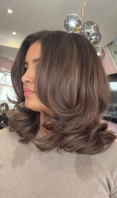 Dark Hair Blowout, Shoulder Length Blowout, Hair Blowout Hairstyles, Blowout Hair Medium, Haircut Ideas Brown Hair, Short Hair Blowout, Blowout Hairstyle, Blowout Hairstyles, Blowout Haircut