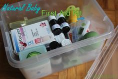 the first aid kit is packed in a plastic container