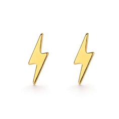 Lightning Bolt Studs - GemRay Sonoma California, Plate Design, Lightning Bolt, Pure Gold, Yin Yang, Jewelry Plate, Jewelry Branding, Animals For Kids, Statement Jewelry