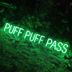 Puff Puff Pass Neon Sign Ambiguous Quotes, Puff Puff Pass, Icona Ios, Neon Letters, Commercial Signs, Puff Puff, Business Signage, Quick Quotes, Green Neon