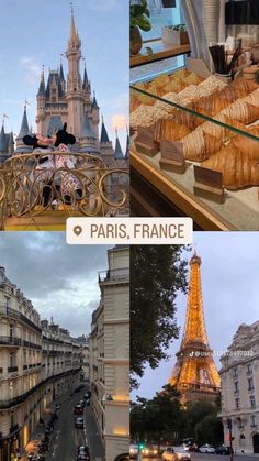 four different views of the eiffel tower in paris, france and where they are located