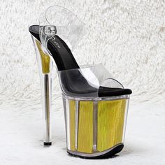 TAAFO 8Inch/20cm PVC Platform Sandals Party High Heels Shoes Pole Dancing Shoes Same As Picture-36 Yellow Platform Heels For Party, Party High Heels, Pole Dancing, Platform Sandals, High Heel Shoes, Dance Shoes, Shoes Heels, High Heels, Sandals