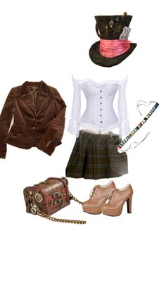 a woman's outfit and accessories including a hat, jacket, handbag, purse and shoes