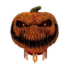 an image of a scary pumpkin with glowing eyes