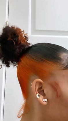 #haircolor #dye Ponytail Hairstyles Asian, Braids Not Knotless, Hairstyles For Short Hair Asian, Ginger Ponytail, Asian Wedding Hairstyles, Orange Ginger Hair, Orange Hair Dye, Ginger Hair Dyed, Tattoo And Meaning