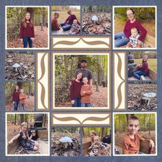 a collage of photos with people and animals in the woods, one woman is holding a baby