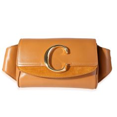 Chloe Tan Leather & Suede C Belt Bag 0.5lb Chlo Leather Belt Bag With Branded Hardware, Designer Leather Belt Bag With Gold-tone Hardware, Elegant Leather Belt Bag, Leather Crossbody Belt Bag With Branded Hardware, Elegant Leather Belt Bag With Removable Pouch, Luxury Leather Belt Bag With Branded Hardware, Chic Leather Evening Belt Bag, Chic Leather Belt Bag For Formal Occasions, Elegant Leather Pouch Belt Bag