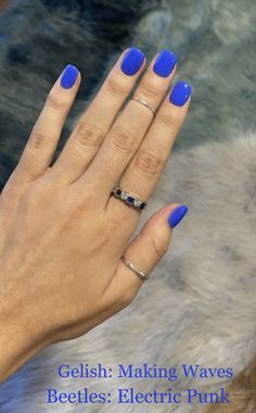 Simple Elegant Nail Designs, Nails For May, Short Dip Nails, Nails Dipped, Blue Nail Inspo, Bright Blue Nails, Fashionable Nails, Ideas For Fun