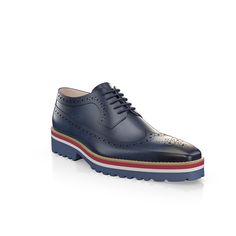 Lightweight Men`s Shoes 41919 | Girotti Navy Leather Wingtip Shoes With Leather Sole, Blue Cap Toe Leather Shoes With Rubber Sole, Blue Wingtip Oxfords With Stitched Sole, Navy Leather Wingtip Oxfords, Blue Leather Lace-up Shoes With Brogue Detailing, Blue Leather Wingtip Oxfords, Blue Wingtip Lace-up Shoes With Rubber Sole, Blue Wingtip Oxfords With Leather Lining, Blue Lace-up Wingtip Shoes With Rubber Sole