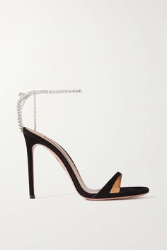 Fresh Pedicure, Aquazzura Shoes, Chic Heels, Embellished Sandals, Suede Sandals, Ankle Strap Heels