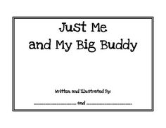 the title for just me and my big buddy, written in black on white paper