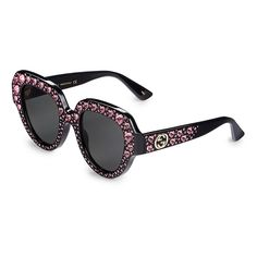 Gucci Cat Eye Sunglasses 50mm Lens Width, 23mm Bridge Width,140mm Temple Length 100% Uv Protection Solid Lenses Plastic Frames With Crystal Detail, Plastic Lenses Made In Italy Elegant Pink Gucci Sunglasses, Glamorous Pink Tinted Sunglasses, Designer Pink Sunglasses For Evening, Luxury Pink Gucci Sunglasses, Pink Gucci Sunglasses For Party, Gucci Luxury Pink Sunglasses, Gucci Cat Eye Sunglasses, Oversized Aviator Sunglasses, Oversized Round Sunglasses