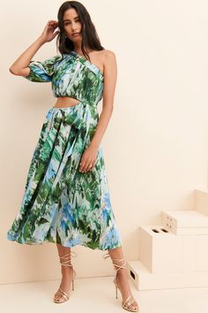 Rent One-Shoulder Satin Midi Dress from Nuuly. Pick 6 items for $98/month. Free shipping + returns. Green One Shoulder Midi Dress For Spring, Spring Vacation Dress With Asymmetrical Neckline, Spring Green Maxi Dress With Asymmetrical Neckline, Green Spring Maxi Dress With Asymmetrical Neckline, Elegant Midi Dress With Asymmetrical Neckline For Vacation, Elegant One Shoulder Dress For Vacation, Green One Shoulder Midi Dress For Summer, Spring Fitted Midi Dress With Cutaway Shoulders, Fitted Midi Dress With Cutaway Shoulders For Spring