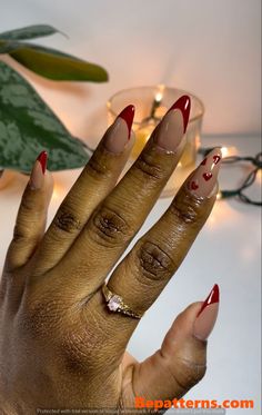 Valentine's Day Glam: February Nails Inspiration Cherry Wine Nails, Maroon Nail Designs, Preppy Nails, Wine Nails, Maroon Nails, Weak Nails, Red Valentine, February Nails, Cherry Wine