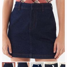 Dark Wash Bdg Denim Skirt. Nwt. Size Xs. Trendy High Rise Dark Wash Skort, Trendy High Rise Dark Wash Skirt, Trendy High-rise Dark Wash Skirt, Trendy High Rise Dark Wash Denim Skirt, Trendy High-rise Dark Wash Denim Skirt, High Rise Dark Wash Denim Skort, High Waisted Denim Skirt, Denim Mini, Denim Mini Skirt