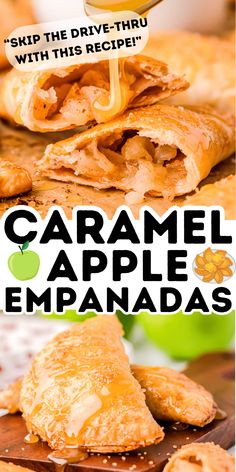 caramel apple empanadas with text overlay