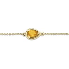 Stone and Strand 14K Yellow Gold Birthstone Pear Cut Bonbon Bracelet with Citrine Close Up Image Timeless Citrine Jewelry As Gift, Timeless Citrine Jewelry For Gift, Fine Jewelry Teardrop Bracelets As Gift, Fine Jewelry Teardrop Bracelets For Gifts, Yellow Gold Birthstone Bracelet Fine Jewelry, Fine Jewelry Yellow Gold Birthstone Bracelet, Classic Yellow Gold Bracelet With Birthstone, Yellow Gold Fine Jewelry Bracelet With Birthstone, Classic Yellow Gold Birthstone Bracelet