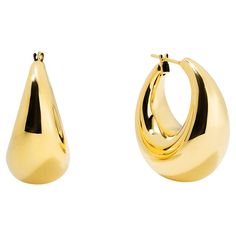 Our electroform hoops collection is designed to keep you on trend without weighing you down. Made of 14k yellow gold, and sturdy enough to withstand everyday wear. Small: 20mm, approximately 4.3 grams per pair Medium: 25mm, approximately 5.6 grams per pair Large: 30mm, approximately 8.5 grams per pair Modern Hoop Earrings, Hoop Earrings Large, Diamond Huggies, Large Hoop Earrings, Domed Ring, Modern Earrings, Jewelry Earrings Hoops, Gold Hoop, Gold Hoop Earrings