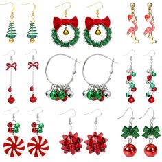 PRICES MAY VARY. CHRISTMAS EARRINGS SET TEEN GIRLS GIFTS: You will receive fifteen pairs of Christmas earrings,including Christmas bell earrings, Christmas snowflake earrings, Christmas candy earrings,Christmas reindeer earrings, snowflake dangle earrings and Santa Claus studs earrings,etc. Christmas bell earrings are a lovely accessory for holiday parties and add to the Christmas spirit. CHRISTMAS REINDEER STUD EARRINGS: The exquisite Christmas reindeer earrings will be beautiful whether you ar Winter Party Dangle Jewelry, Winter Festive Dangle Earrings, Holiday Winter Drop Earrings, Winter Holiday Drop Earrings, Christmas Drop Earrings For Celebration, Christmas Party Dangle Earrings, Christmas Celebration Dangle Earrings, Christmas Party Drop Earrings, Christmas Celebration Drop Earrings