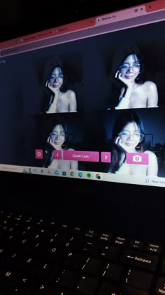 a computer screen with several images of women on it