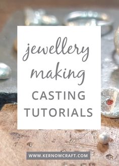 the words jewelry making casting on top of a piece of wood with pearls in it