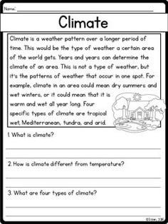 the climate worksheet for students to learn how to describe what is in the atmosphere