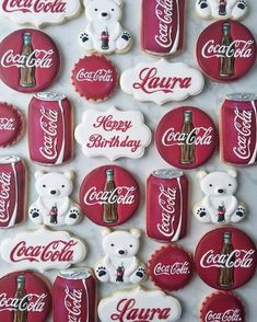 decorated cookies with coca - cola and polar bears