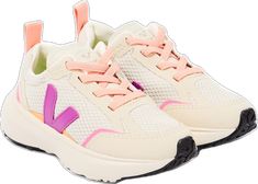 Playful Lace-up Sports Sneakers, Playful Lace-up Sneakers For Sports, Sporty Pink Slip-on Sneakers With Rubber Sole, Pink Sporty Slip-on Sneakers With Rubber Sole, Playful Low-top Sports Sneakers, Pink Sporty Slip-on Sneakers For Jogging, Multicolor Low-top Running Shoes With Elastic Laces, Functional Multicolor Spring Sneakers, Multicolor Functional Sneakers For Spring