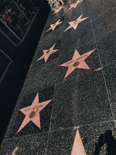 hollywood walk of fame stars on the sidewalk