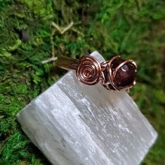 Garnet Ring, Copper, Wire Wrapped, Handmade, Custom Sized, Gift, Authentic Stone, Genuine Stone, Sizes 3-15, Mens, Womens, - Etsy Spiritual Adjustable Birthstone Ring, Adjustable Spiritual Birthstone Ring For Anniversary, Spiritual Birthstone Gemstone Ring, Hand Wrapped Spiritual Jewelry For Anniversary, Spiritual Hand Wrapped Jewelry For Anniversary, Spiritual Crystal Ring Gift, Adjustable Spiritual Birthstone Ring For Gift, Adjustable Spiritual Crystal Ring Gift, Handmade Adjustable Spiritual Birthstone Ring