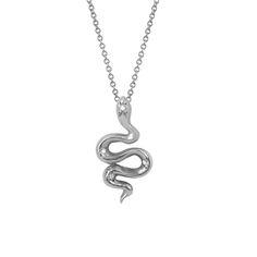 Kundalini Snake Pendant with Star Set Diamonds 16" White Gold  by Logan Hollowell Jewelry Elegant Snake-shaped Jewelry With Diamond Accents, Formal Snake-shaped Diamond Jewelry, Formal Diamond Snake Jewelry, White Gold Snake Jewelry For Formal Occasions, Elegant Sterling Silver Snake Necklace, Elegant Engraved Snake-shaped Jewelry, Kundalini Snake, Snake Spirit Animal, Snake Pendant