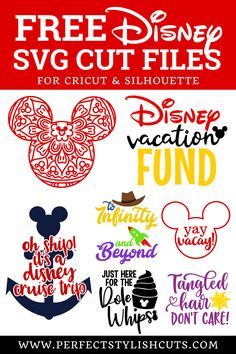 the disney svg cut files for cricut and silhouettes are available in various colors