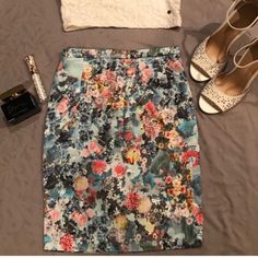 Fitted Floral Skirt By H&M. Reselling I Purchased On Posh Brand New Never Worn And It Was Too Small For Me Too. Beautiful Print And Has Lining. Has A Zipper In Back. Wish It Fit Me!!! Hope It Finds A Good Home Soon. Thanks For Checking Out My Closet. Multicolor Summer Workwear Skirt, Floral Print Pencil Mini Skirt For Summer, Summer Workwear Multicolor Skirt, Blue Midi Pencil Skirt For Summer, Floral Print Pencil Skirt For Summer, Spring Floral Print Midi Pencil Skirt, H&m Lined Skirt For Spring, H&m Spring Lined Skirt, H&m Lined Midi Skirt