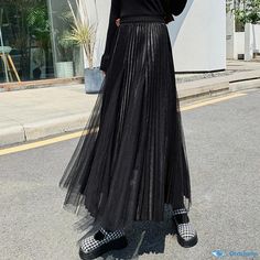 Orcajump - Lustrous Silk Midi Dress with Chiffon Patchwork and Pleated A-line Skirt, featuring High-waisted Design and Floor-length Silk Midi Dress, A Line Skirt, A Line Skirts, Pleated Skirt, Floor Length, A Line, Dress Outfits, Chiffon, Midi Dress