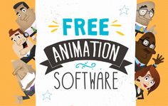 an animation software banner with cartoon characters and the words free animation software written below it