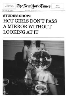 the new york times article features an image of a woman sitting in front of a mirror