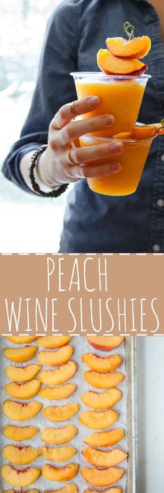 Peach Wine Slushies. Use any kind of frozen fruit and any kind of wine. I love them with peaches and sweet Riesling! @DessertForTwo Wine Slushies, Peach Wine, Hey Bartender, Wine Slushie, Adult Beverages, Frozen Fruit, Alcohol Recipes, Slushies, Adult Drinks