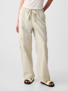 Mid Rise Cargo Parachute Pants | Gap Gap Utility Cargo Pants With Side Pockets, Gap Cotton Cargo Pants With Pockets, Gap Cotton Cargo Pants, Relaxed Fit Gap Cargo Pants, Relaxed Fit Cargo Pants With Side Pockets By Gap, Cotton Cargo Pants By Gap, Gap Utility Pants With Pockets, Gap Relaxed Fit Cargo Pants With Pockets, Gap Utility Bottoms With Side Pockets