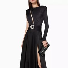 Great Dress For A Black Tie Or Formal Event. I Am 5'11 So It Is Plenty Long As You Can See In The Photo. The Middle Area Can Be Adjusted Based On How Sexy You Want It To Be. Chic Black Gown For Cocktail Events, Chic Black Cocktail Gown, Glamorous Dinner Gown, Chic Black Evening Gown, Glamorous Black Maxi Dress For Dinner, Luxury Black Maxi Dress For Cocktail, Luxury Black Evening Dress For Dinner, Black Floor-length Gown For Dinner, Luxury Black Gown For Night Out