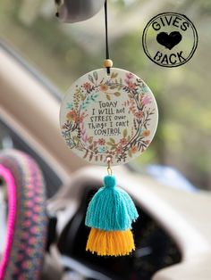 Today I Will Not Stress Air Freshener-view 1 Car Smell, Cadeau Diy, Car Air Fresheners, Car Dashboard, Car Air Freshener, Chicken Noodle, Natural Life, Comfort Foods, Car Charms