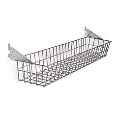 a metal wire basket on a white background