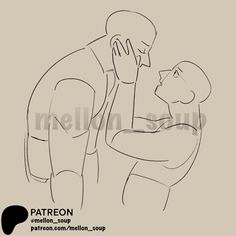 a drawing of a man holding the hand of a woman's head and touching her face