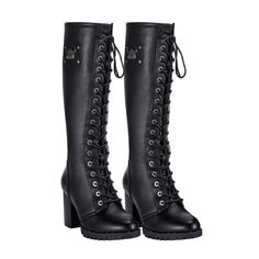 Women' Experience comfort and style with our Women's Knee High Laced Boots! Featuring a convenient zipper on the side for easy on and off, these boots are perfect for any occasion. The laced design adds a touch of elegance, making you stand out from the crowd. Upgrade your footwear game today! s Knee High Laced Boots with Zipper on Side High Heel Boots With Side Zipper For Winter, Leather Platform Boots With Zipper Closure, Leather Lace-up Platform Boots With Zipper Closure, Leather Lace-up Platform Boots With Zipper, Winter Lace-up Moto Boots With Zipper Closure, Winter High Ankle Lace-up Boots With Zipper, Winter Lace-up Combat Boots With Zipper Closure, Knee-high Lace-up Boots With Zipper For Fall, Edgy Winter Knee-high Boots With Zipper Closure