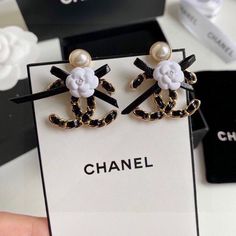 PRODUCT��DETAILS Includes Shipping bags, dustbag sleeper, care manual, booklet, tag.Material: 14k white gold over stainless steel Luxury Modern Channel Set Earrings, Chanel Earrings Cheap, Channel Earrings Coco, Fake Vs Real Chanel Earrings, Replica Jewelry, Chanel Accessories, Chanel Jewelry, Holiday Earring, Global Style