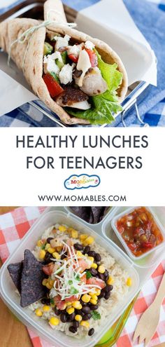 healthy lunch ideas for teens with text overlay