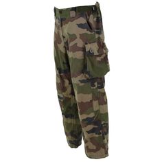 Genuine French Army combat pants in CCE camouflage pattern The trousers feature button waist and zip fly. The waist is elasticated and adjustable 2 cargo pockets with two slotted button closure. The seat and knees are reinforced with an extra layer of fabric Model T4 82 for the temperate climate zone Used, but great serviceable condition STANDARD SHIPPING Orders are shipping between 1-2 business days after payment has been received. Parcel tracking is only available on the UPGRADED STANDARD SHIP Swedish Army, Combat Pants, Combat Trousers, French Army, Military Uniform, Shipping Orders, Cargo Shorts, Camouflage, Mens Pants